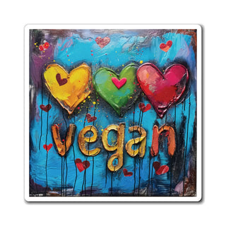 Vegan Hearts Magnet Printify