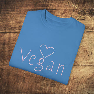 Vegan Heart Garment-Dyed T-shirt Printify