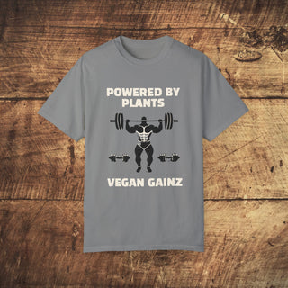 Powered By Plants Garment-Dyed T-shirt Printify