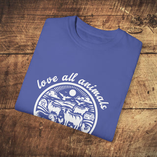 Love All Animals Unisex Garment-Dyed T-shirt