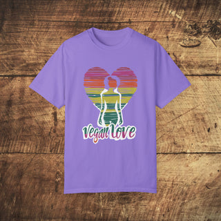 Vegan Love Garment-Dyed T-shirt Printify