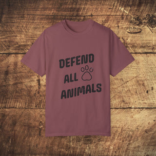 Defend All Animals Garment-Dyed T-shirt Printify