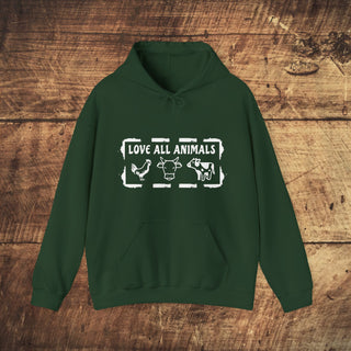 Love All Animals Heavy Blend™ Hooded Sweatshirt Printify