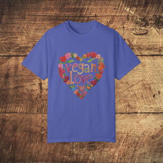 Vegan Love Garment-Dyed T-shirt Printify