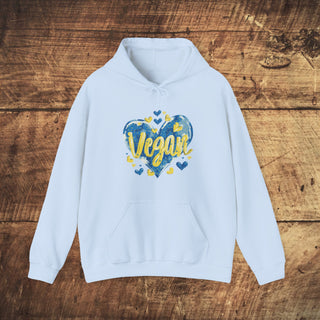 Vegan Hearts Heavy Blend™ Hooded Sweatshirt Printify