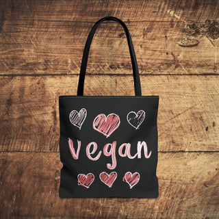 Vegan Hearts Tote Bag Printify