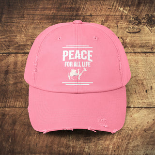 Peace For All Life Unisex Distressed Cap Printify