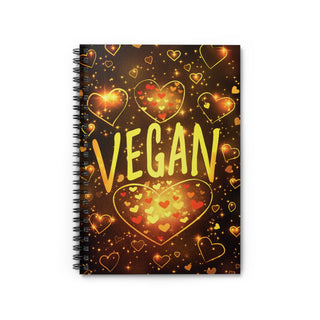 Vegan Hearts Spiral Notebook - Ruled Line Printify