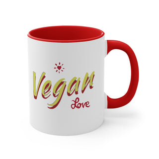 Vegan Love Accent Coffee Mug, 11oz Printify