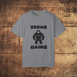 Vegan Gains Garment-Dyed T-shirt Printify