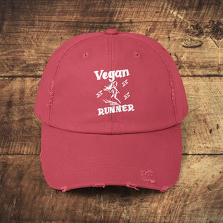 Vegan Runner Unisex Distressed Cap Printify