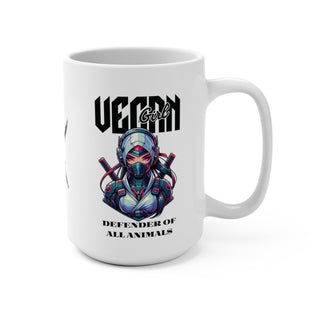 Vegan Girl Warrior Mug 15oz Printify