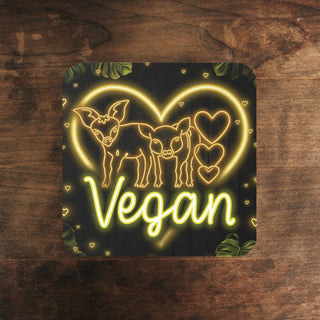 Vegan Neon Cork Back Coaster Printify