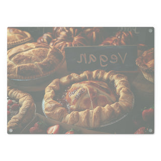 Vegan Pie Tempered Glass Cutting Board Printify