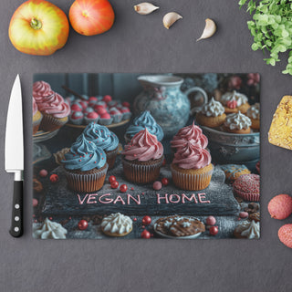 Vegan Home Tempered Glass Cutting Board Printify