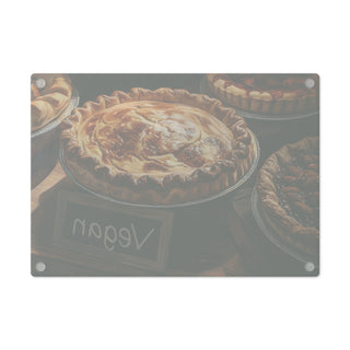 Vegan Pies Tempered Glass Cutting Board Printify