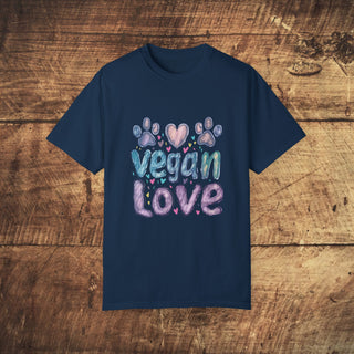 Vegan Love Garment-Dyed T-shirt Printify