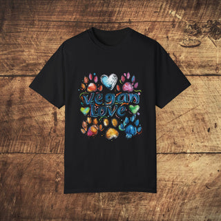 Vegan Love Garment-Dyed T-shirt Printify