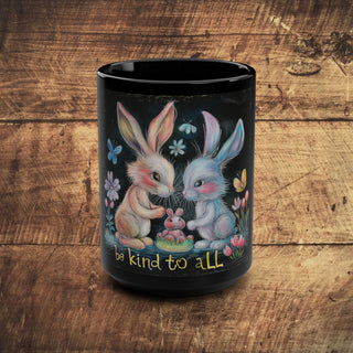 Be Kind To All Black Mug, 15oz