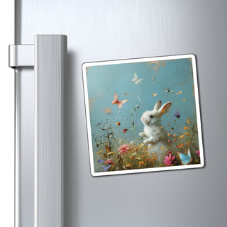 Bunny and Butterflies Magnet Printify