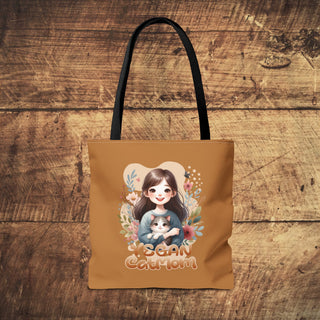 Vegan Cat Mom Tote Bag Printify