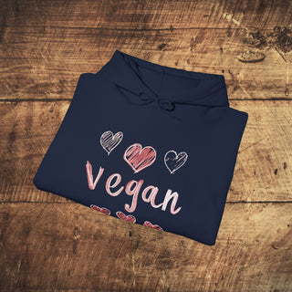 Vegan Hearts Heavy Blend™ Hooded Sweatshirt Printify