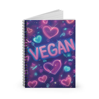 Vegan Hearts Spiral Notebook - Ruled Line Printify