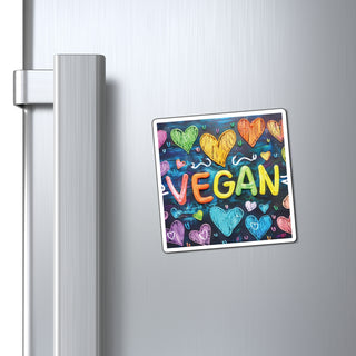 Vegan Hearts Magnet Printify