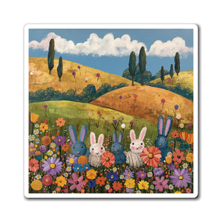 Colorful Bunnies Magnet Printify