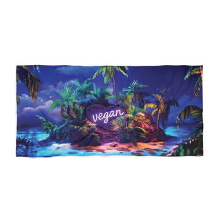 Vegan Island Beach Towel Printify