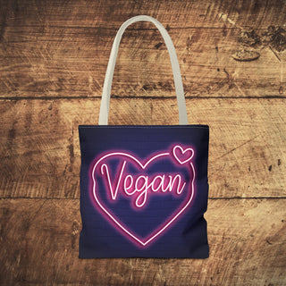 Vegan Heart Tote Bag Printify