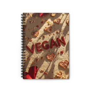 Vegan Hearts Spiral Notebook - Ruled Line Printify