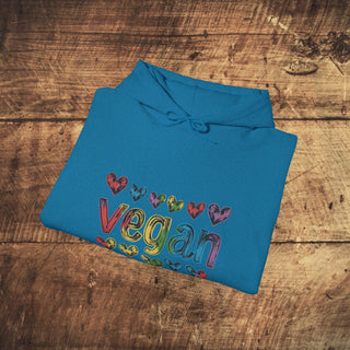 Vegan Hearts Heavy Blend™ Hooded Sweatshirt Printify