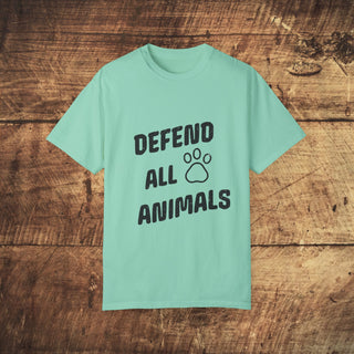 Defend All Animals Garment-Dyed T-shirt Printify