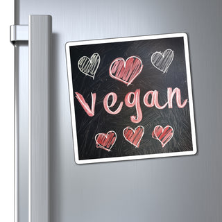 Vegan Hearts Magnet Printify