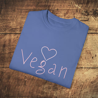 Vegan Heart Garment-Dyed T-shirt Printify