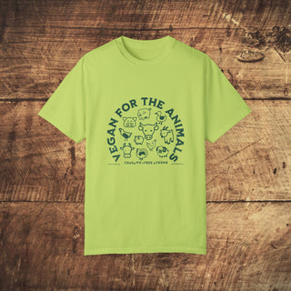 Vegan For The Animals Garment-Dyed T-shirt Printify