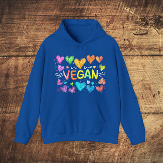 Vegan Hearts Heavy Blend™ Hooded Sweatshirt Printify