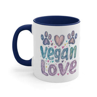 Vegan Love Accent Coffee Mug, 11oz Printify