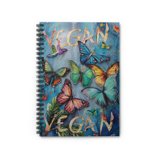 Vegan Butterflies Spiral Notebook - Ruled Line Printify