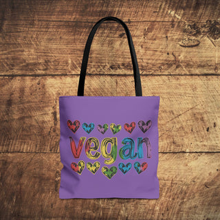 Vegan Hearts Tote Bag Printify