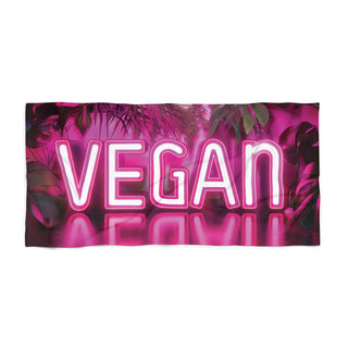 Neon Vegan Beach Towel Printify