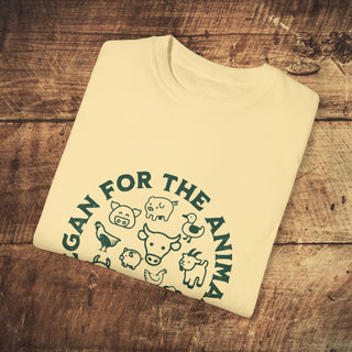 Vegan For The Animals Garment-Dyed T-shirt Printify