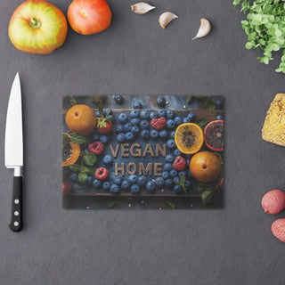 Vegan Home Tempered Glass Cutting Board Printify