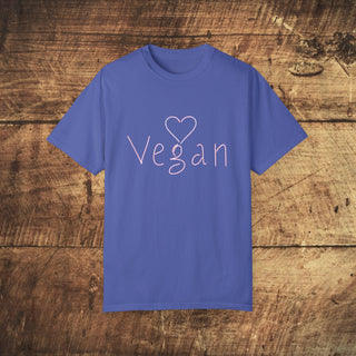 Vegan Heart Garment-Dyed T-shirt Printify