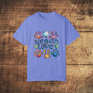 Vegan Love Garment-Dyed T-shirt Printify