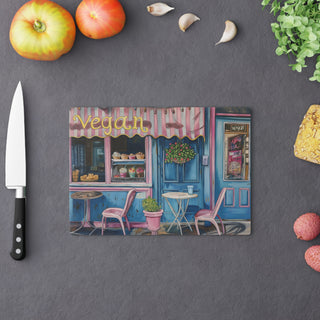 Vegan Market Tempered Glass Cutting Board Printify