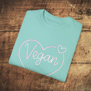 Vegan Heart Garment-Dyed T-shirt Printify