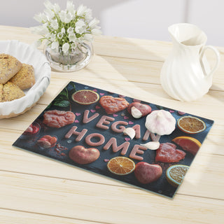 Vegan Home Tempered Glass Cutting Board Printify