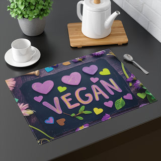 Vegan Hearts Placemat, 1pc Printify